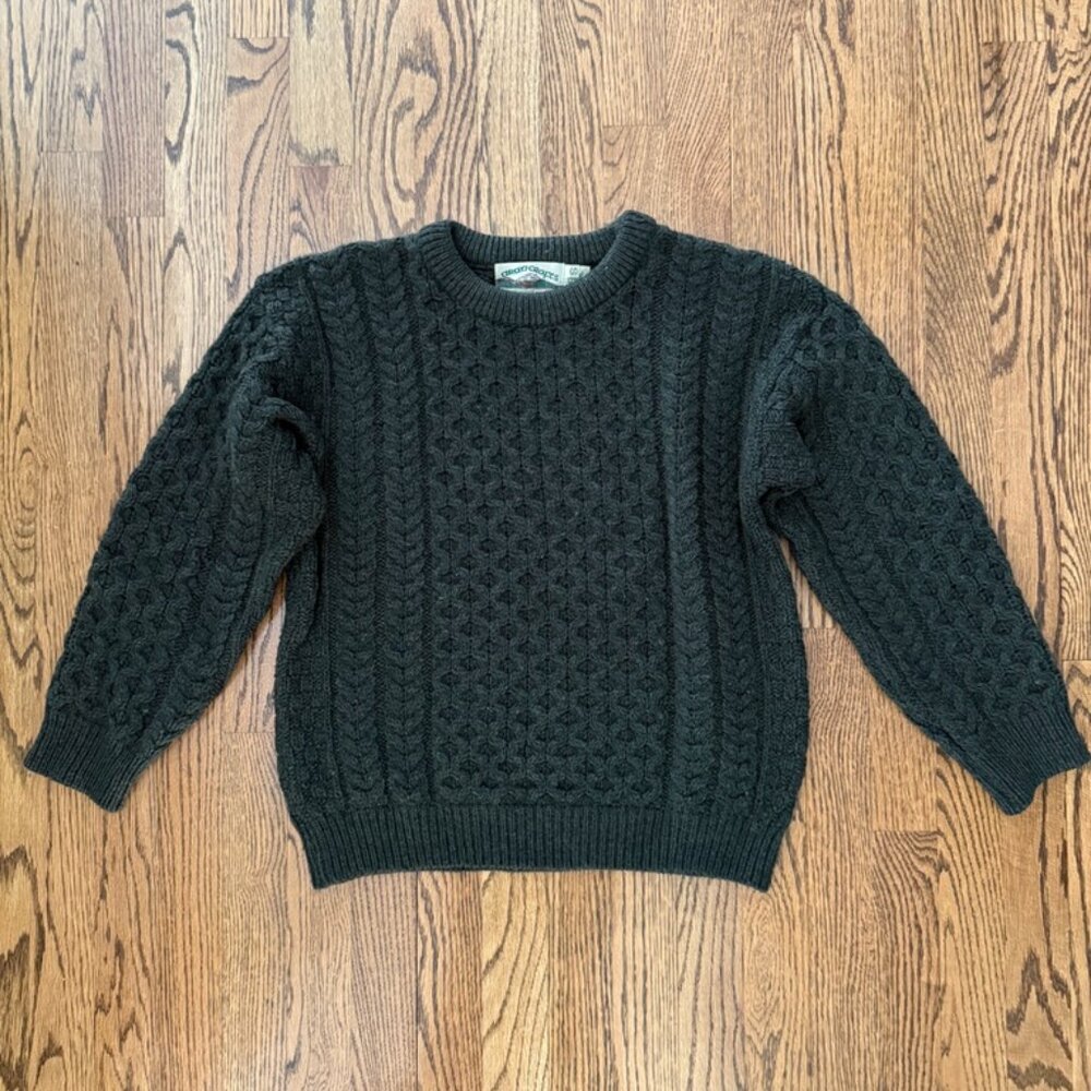 Aran Crafts Ireland forest wool sweater size S
